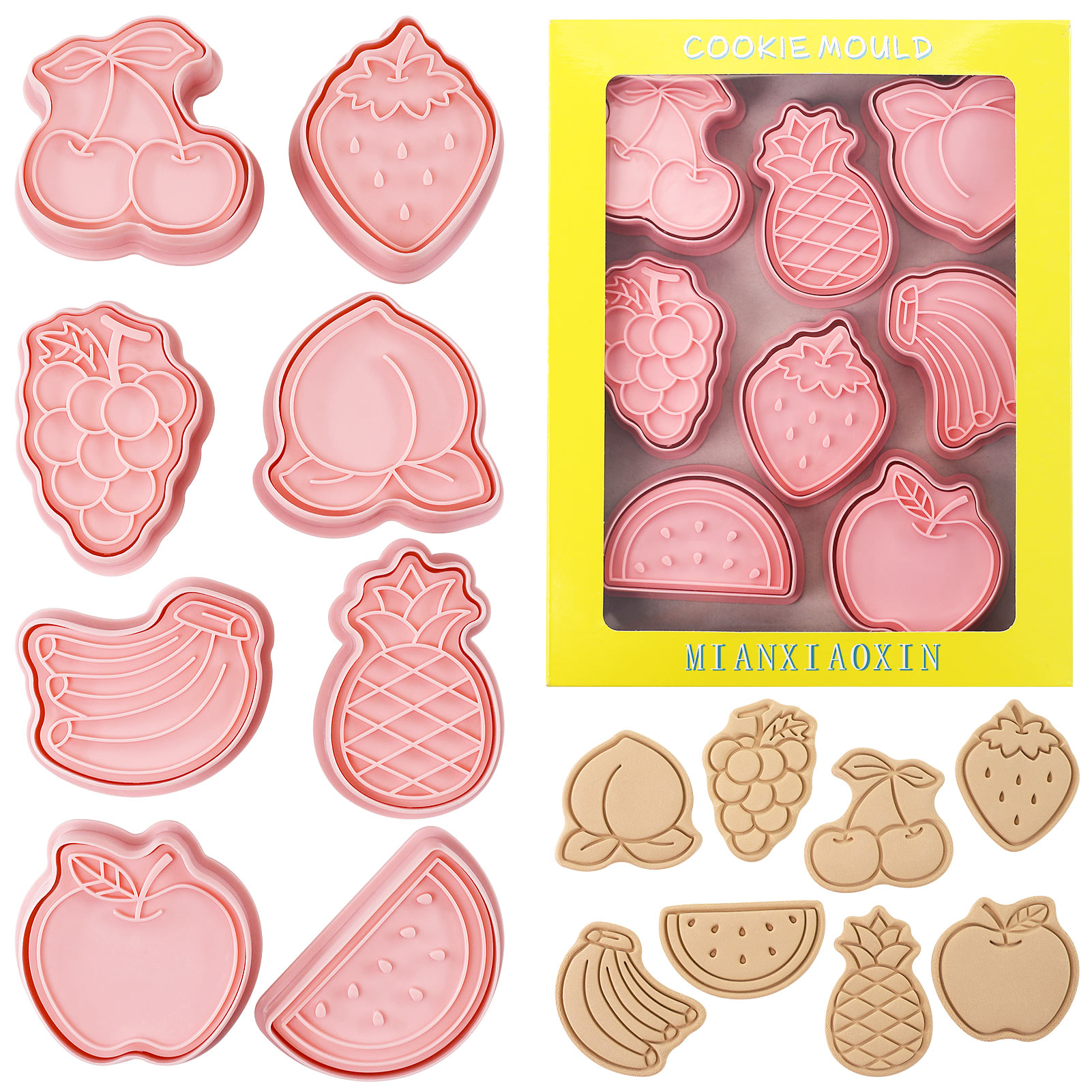 Kitchen Baking Cookies - Emporte-pièces de fruits mignons, 8 pièces,