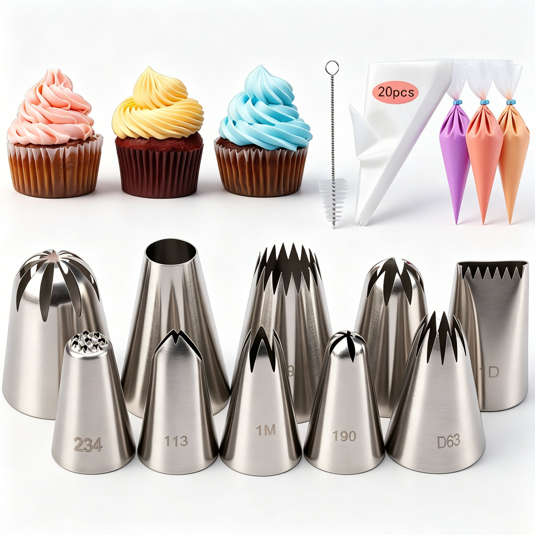 Piping Bag Disposable - Ensemble de 31 embouts de décoration