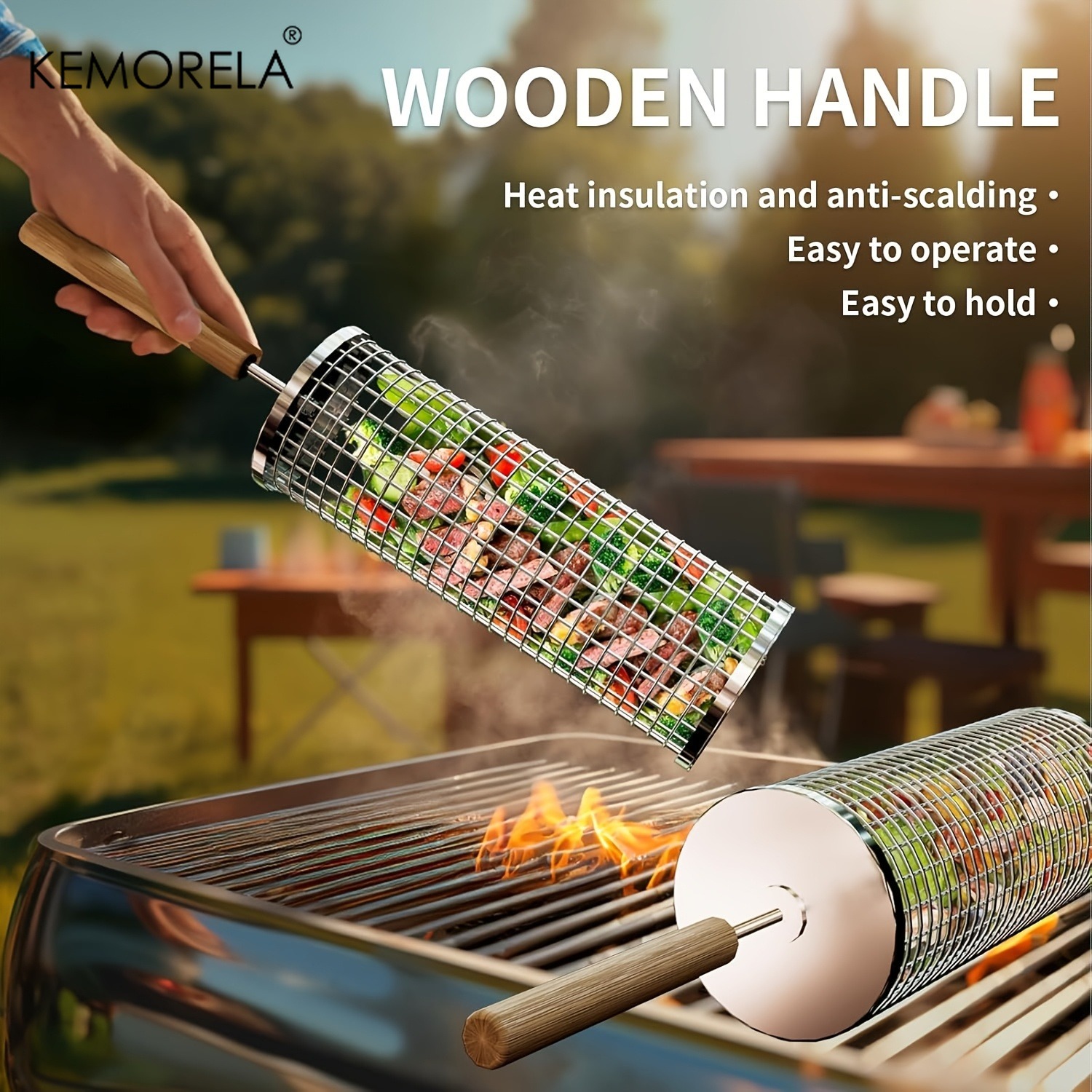 Kitchen Baking Tray Rack - Ensemble de paniers de barbecue ronds,