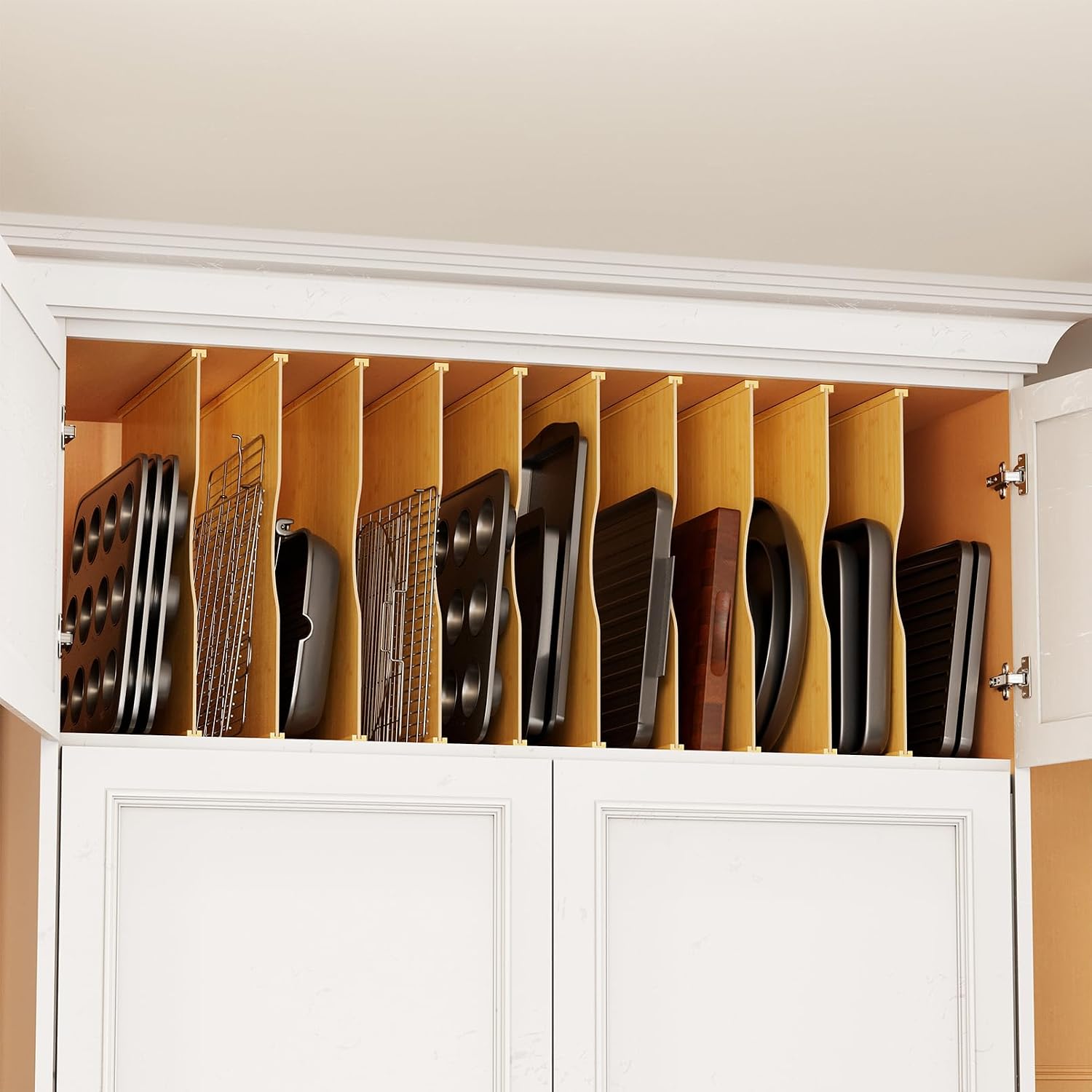 Kitchen Cabinet Baking Sheet Organizer - Lot de 10 séparateurs de plateaux