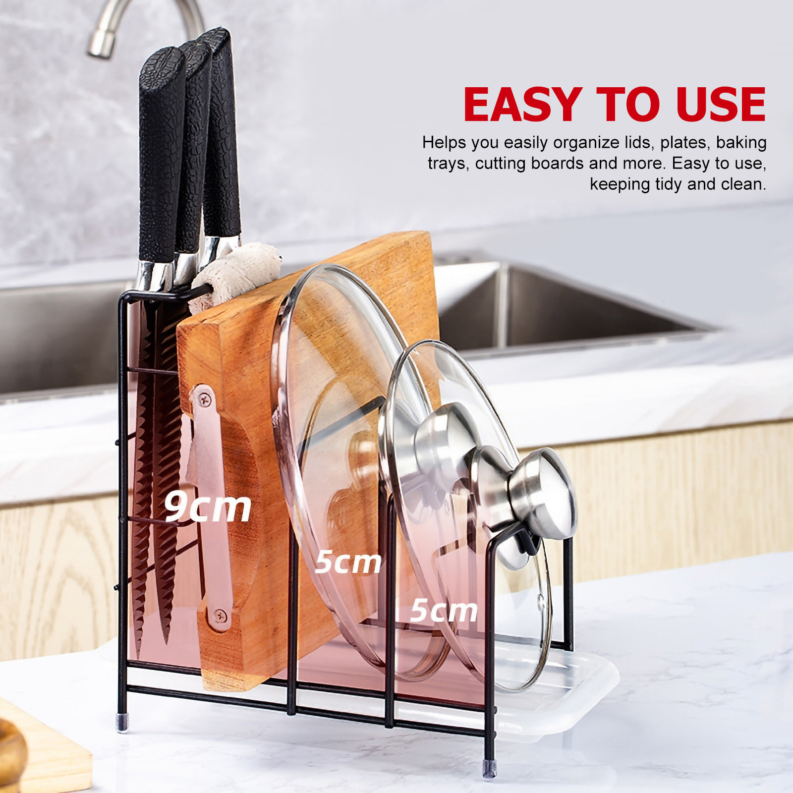 Organisateur de couvercles de  - Kitchen Cabinet Baking Sheet Organizer avis et prix