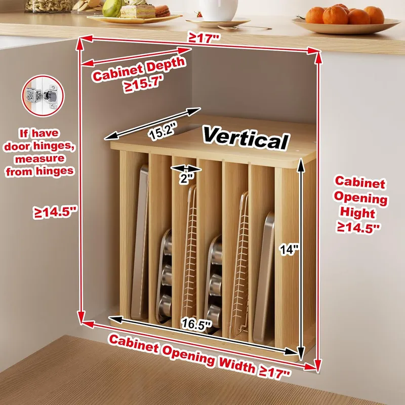 Plateau en bois à 7 niveaux av - Kitchen Cabinet Baking Sheet Organizer avis et prix