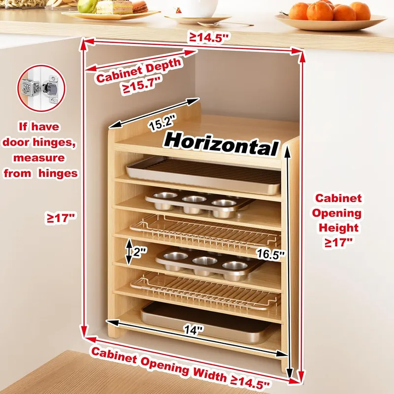 Plateau en bois à 7 niveaux av - Kitchen Cabinet Baking Sheet Organizer avis et prix