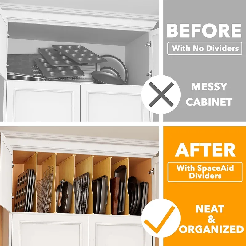 Lot de 6 séparateurs de platea - Kitchen Cabinet Baking Sheet Organizer avis et prix